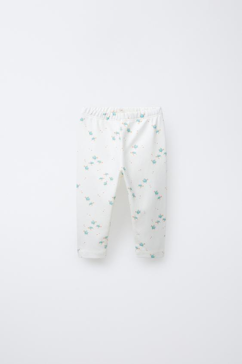 ZARA ЛЕГИНСЫ С ПРИНТОМ «ЧЕРЕПАХИ», БЕЛЫЙ