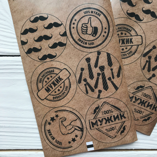 Наклейки "100% мужик"