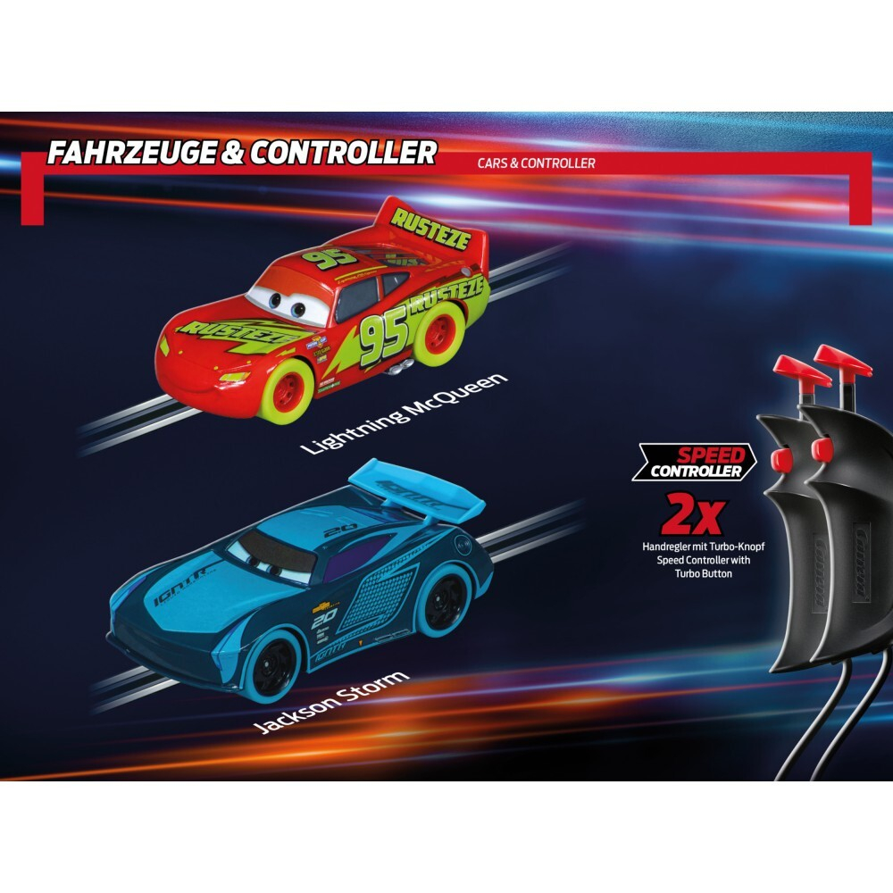 Carrera GO!!! - Автомобильная трасса 6,2 м Disney Cars Glow Racers + 2 машины / артикул   62559  / GTIN 4007486625594