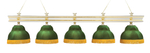 Лампа Моцарт 5пл. ясень (Blanco plumon,бархат зеленый,бахрома желтая,фурнитура золото)