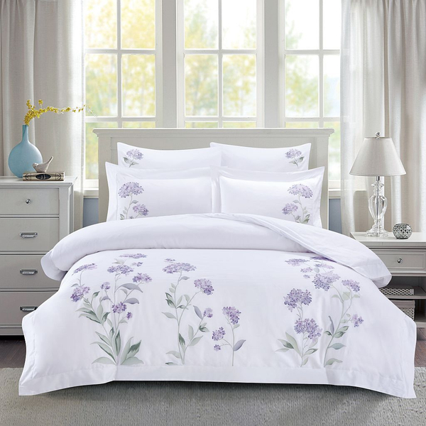 Постельное белье 2 спальное евро Asabella 2260-6 с вышивкой