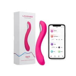 Нереалистичный вибратор Lovense Osci 2, силикон, розовый, 22 см