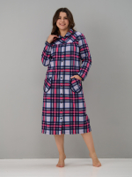 Халат Х-138/клеткасерая-малина