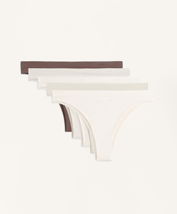 OYSHO Набор из 5 бесшовных трусов-бразильяно, бежевый меланж