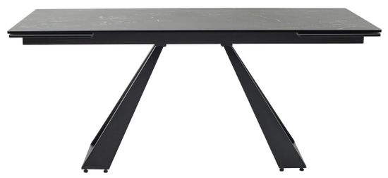 Стол FONDI 180 MARBLES NERO KL-116 Черный мрамор матовый, итальянская керамика/ черный каркас