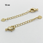 Замок-карабин с удлинителем, цвет золото, размер 12 мм, цена за 1 шт