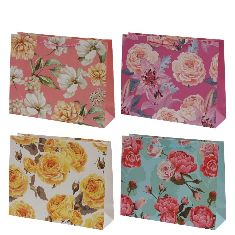 GAEM Пакет подарочный L (бумага 210г/м2, блок микс 12шт), L38,5 W11 H30 см, 4в.