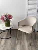 Стул М-City DISAUR Дилл, Rain 8 Слоновая Кость, Велюр, Шампань каркас