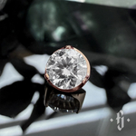 Накрутка "Cubic Flat" - Розовое золото - White CZ