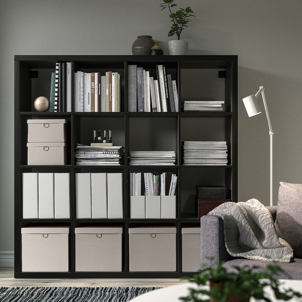 Коробка с крышкой IKEA NIMM (НИММ), Серо-бежевый, 32х30х30 см
