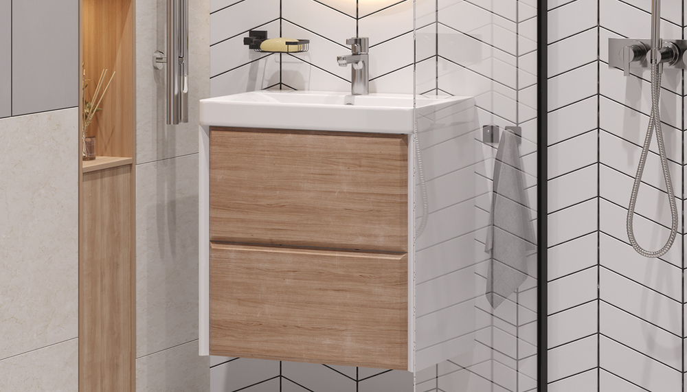 Тумба подвесная VELVEX Gesso 60.2Y белый дуб сонома