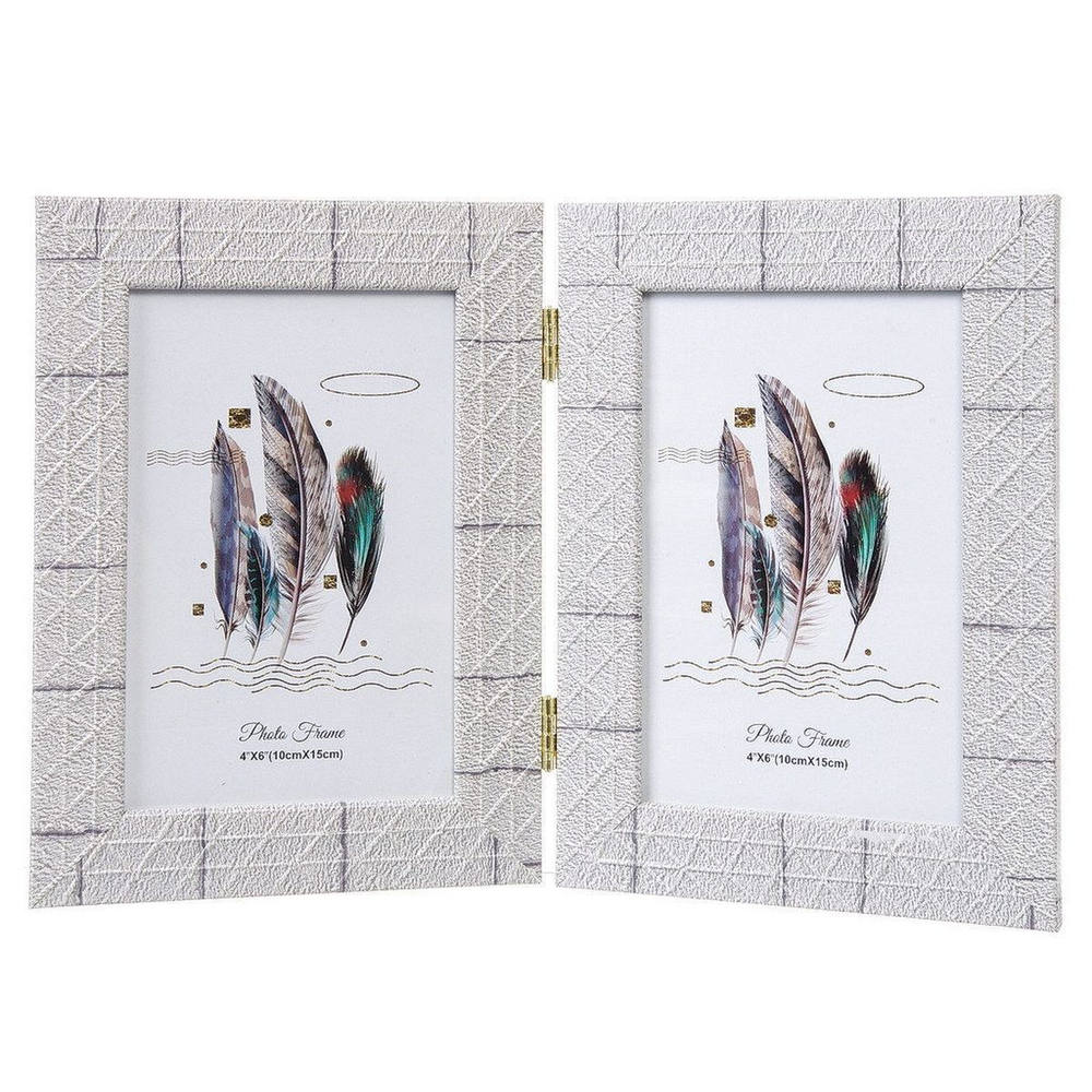 Фоторамка на 2 фото, фото 10х15 см, св.дер, фактура, Y6-2404