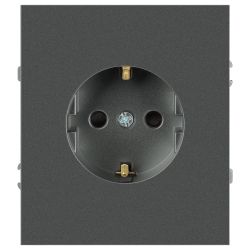 Розетка ЭРА Arktik 16-2102-06 с заземлением 2P+E Schuko со шторками 16А-250В графит | Эра Arktik