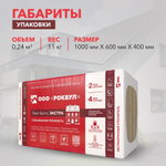 Базальтовая вата Роквул Лайт Баттс Экстра 1000х600х50 мм 8 плит в упаковке