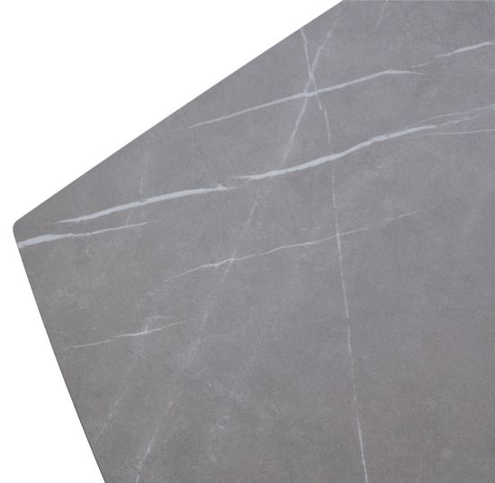 Стол FOGGIA 140 KL-136 Серый мрамор матовый, итальянская керамика/черный каркас