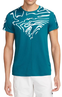 Мужская теннисная футболка Nike Court Dri-Fit Slam Tennis Top - green abyss/white