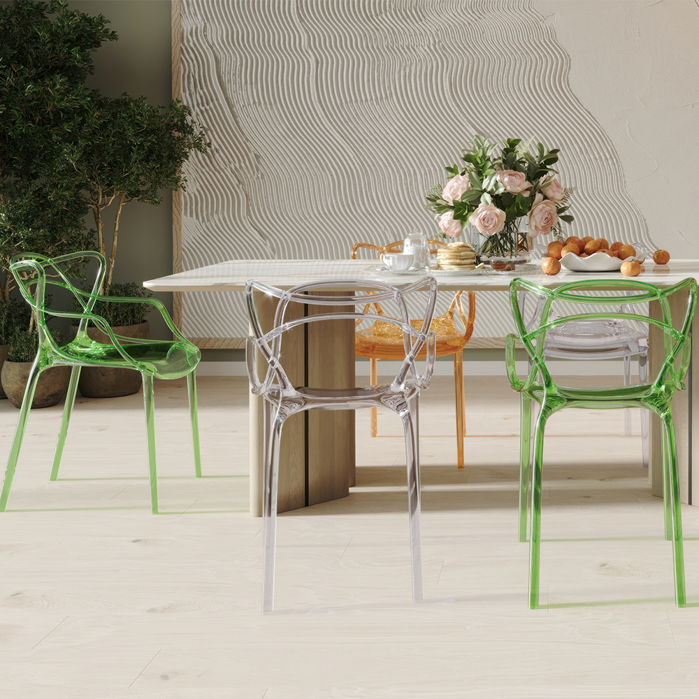 Комплект из 4-х стульев Masters прозрачный серый