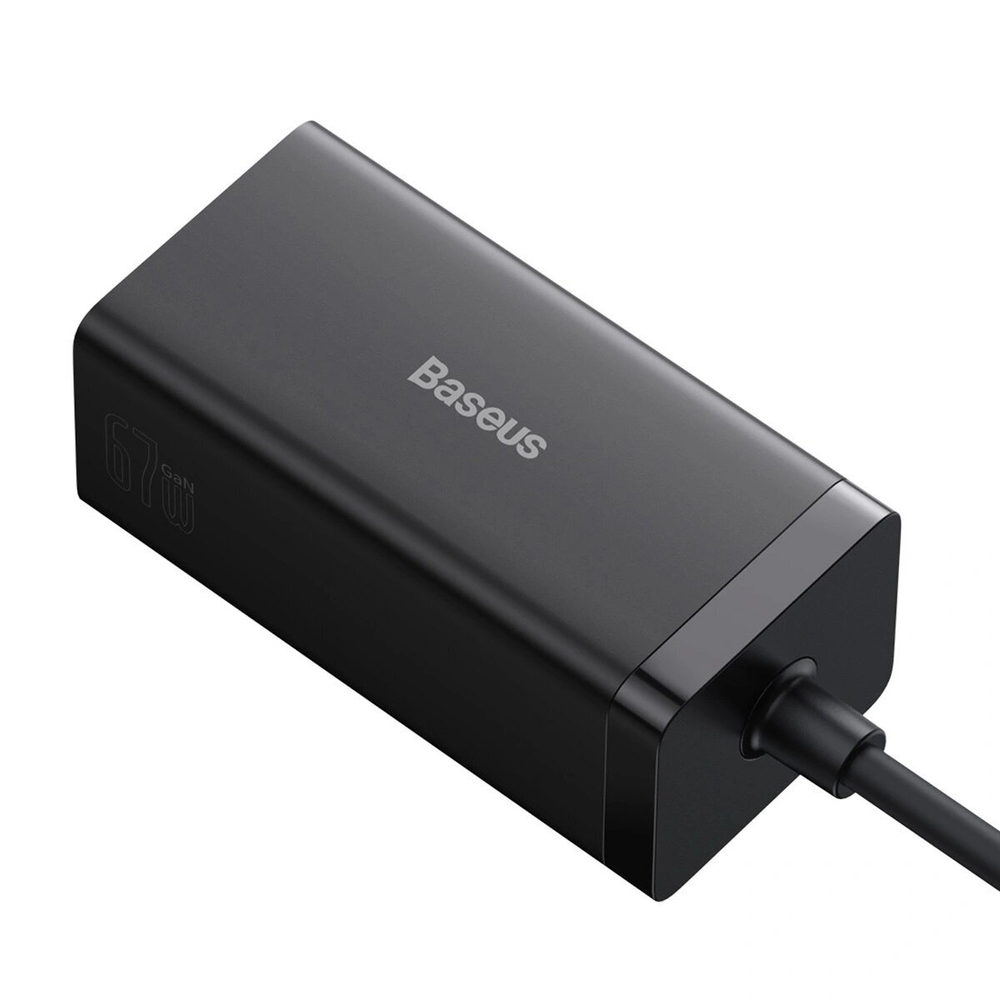 Сетевое зарядное устройство Baseus GaN5 Pro Desktop Fast Charger 1U+2C+HDMI 67W с кабелем Type-C to Type-C 100W (20V/5A) 1.5m, Чёрное (CCGP110201)