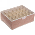 Коробка для хранения вещей 24 ячейки 32*24*12 Уют розовая