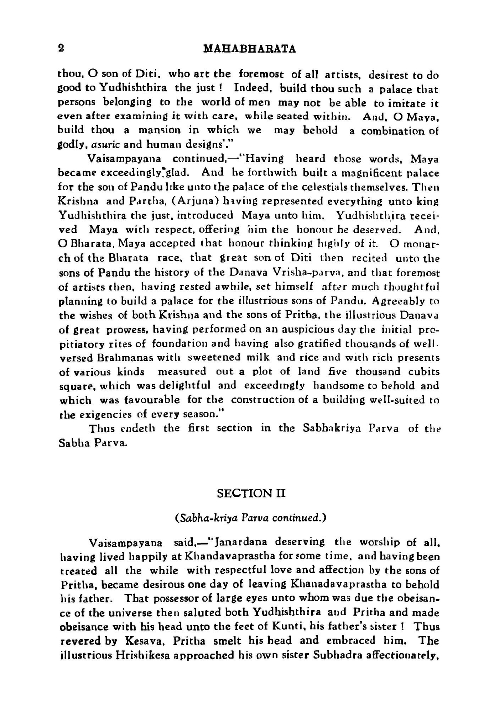 The Mahabharata of Krishna-Dwaipayana Vyasa. Volume 2 | Kisari Mohan Ganguli