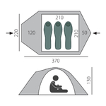 Туристическая двухслойная палатка BTrace Challenge 3 с двумя входами