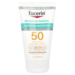 Eucerin, Sensitive Mineral, легкий солнцезащитный лосьон, SPF 50, без отдушек, 118 мл (4 жидк. унц.)