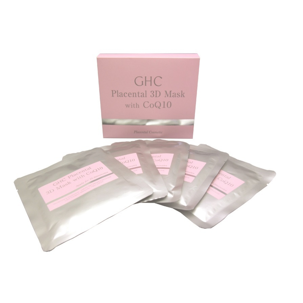 GHC Placental Cosmetic 3-D маска моделирующая с гидролизатом плаценты и коэнзимом Q10 / GHC Placental 3D Мask with Q10 5 шт.