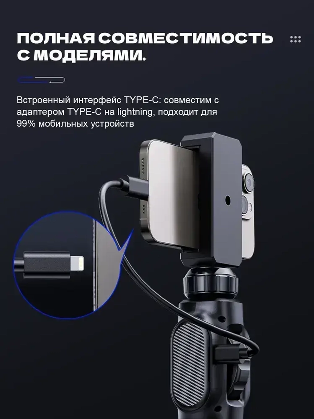 Промышленный эндоскоп с 360 вращающейся видеокамерой, 7.9 мм, 2 МП HD, водонепроницаемость IP67, совместим с iOS и Android.