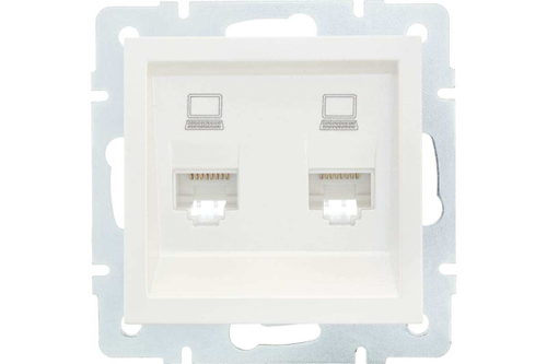 VESNA 742 0288 141 Розетка компьютерная двойная белая (механизм)