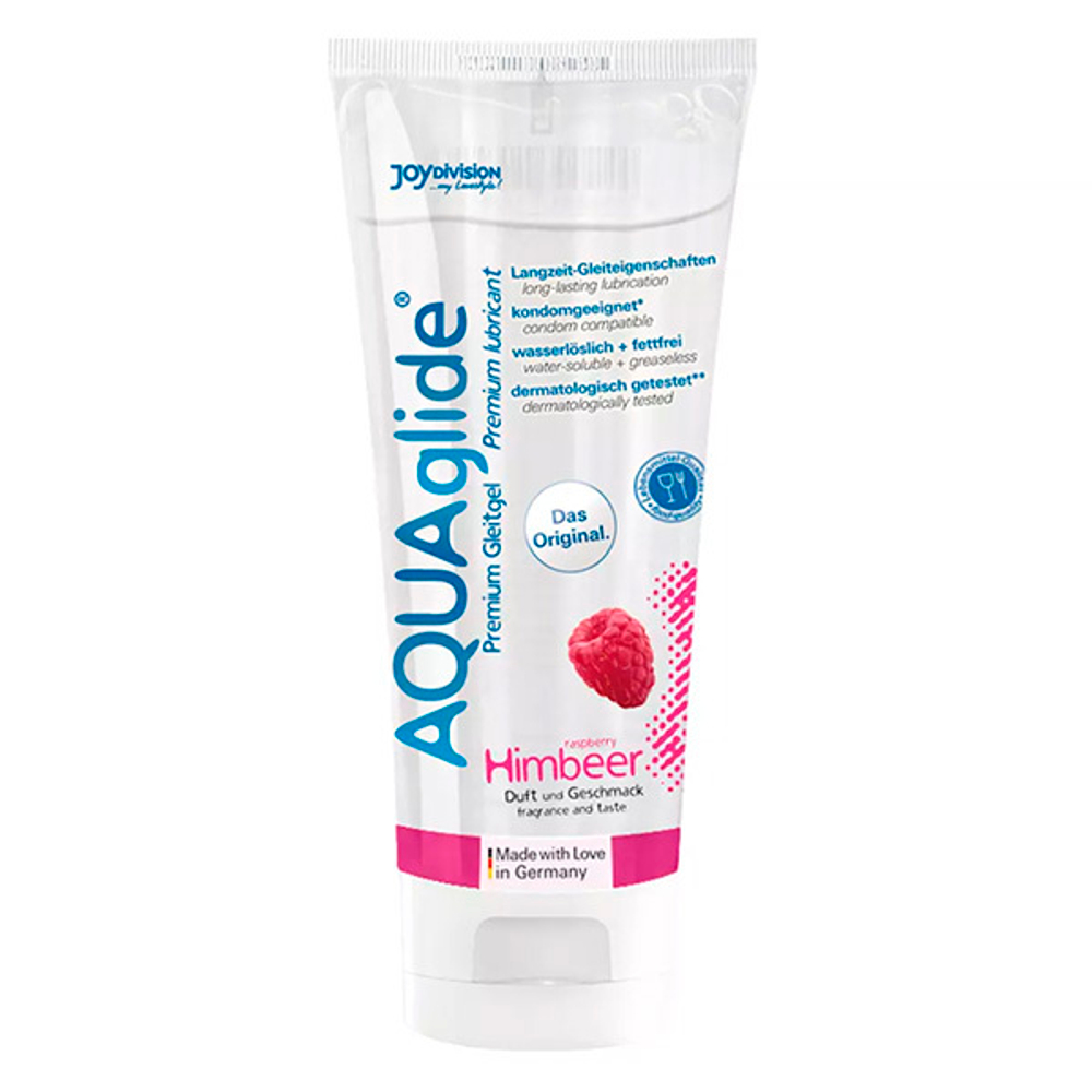 Съедобный лубрикант на водной основе со вкусом малины JoyDivision AQUAglide Raspberry Waterbased Lubricant 100мл