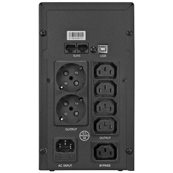 CROWN ИБП CMU-SP800COMBO USB { 800VA\480W, корпус металл, 1x12V/9AH, розетки 4*IEC С13 + 2*EURO + 1*IEC С13, AVR, съёмный кабель питания 1.8 м, порт RJ11/45, порт USB, LED}