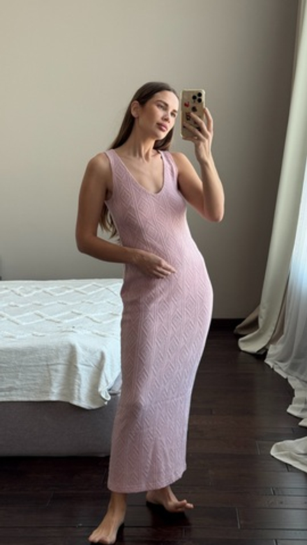 Платье майка трикотажное розовое