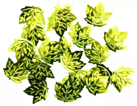 Пайетки 'кленовый лист', 22*22 мм, упак./10 гр., 'Астра' (10 светло-зеленый)