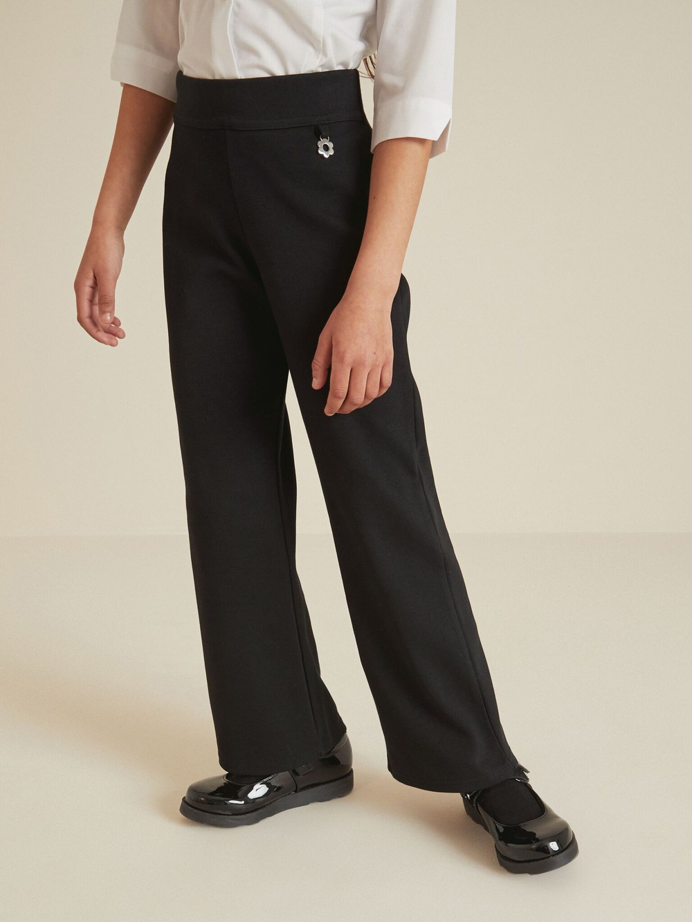 Брюки школьные без застежки для девочки Next 812-488, Черный