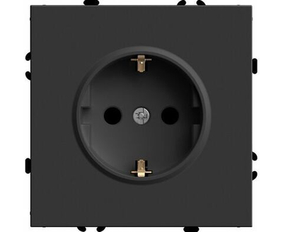 Розетка 1-местная с покрытием Soft Touch с защитной шторкой с/з (механизм), 250В, 16А, серия Эмили, RST16-5110-05,черный уголь (РАМКА ПРИОБРЕТАЕТСЯ ОТДЕЛЬНО), STEKKER 49854
