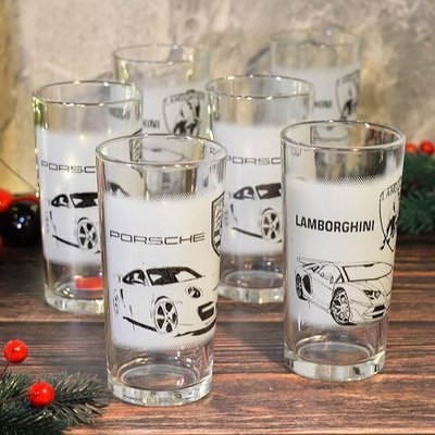 Набор стаканов 6шт 230мл (матовые) Машины