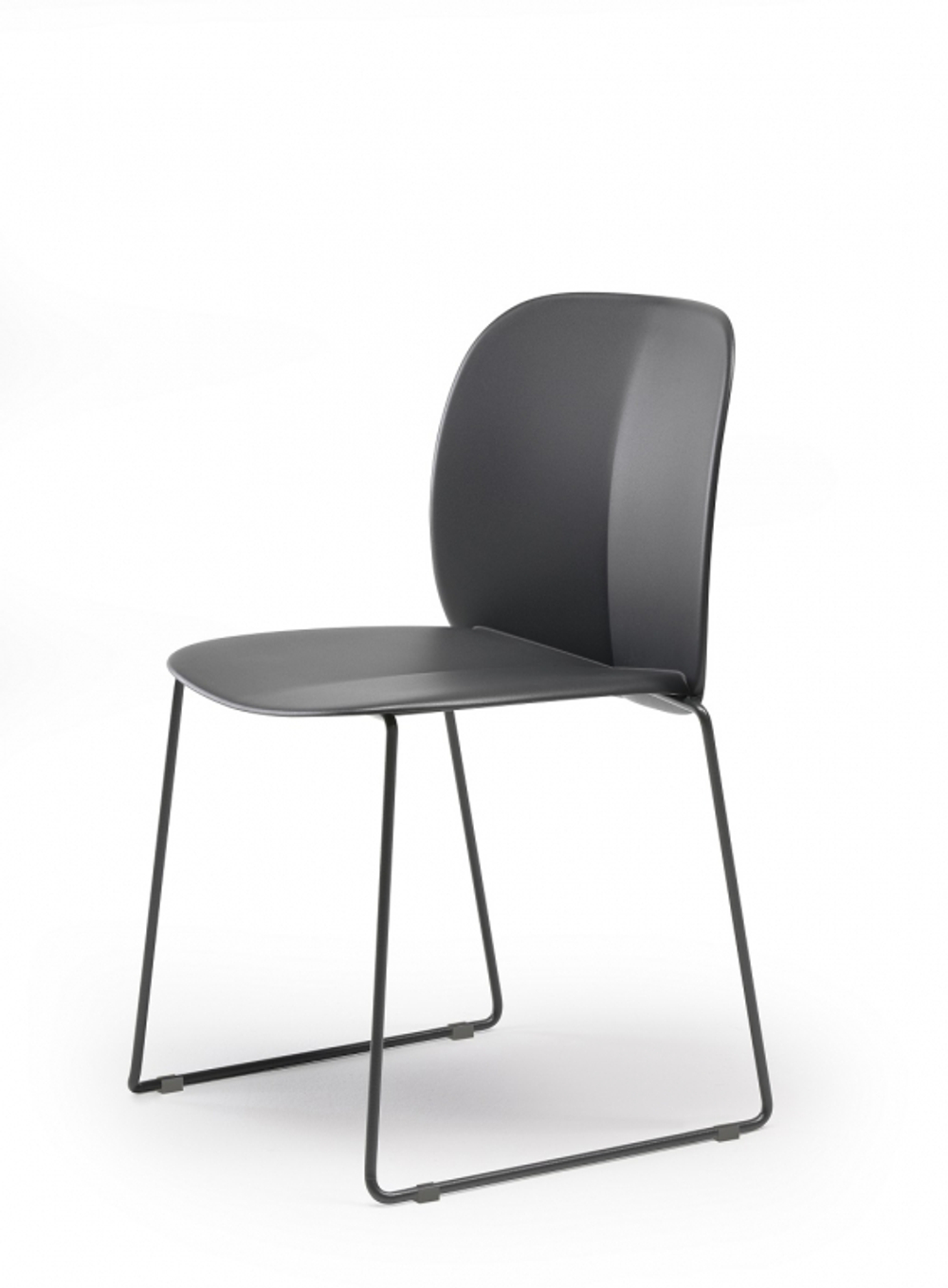 Стул пластиковый на полозьях Scab Design Mentha Go Green, антрацит