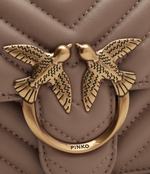 Кожаная сумка-мессенджер LOVE ONE MINI DC Pinko - коричневый(100074 A0GK)