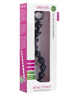 Чёрная анальная цепочка с 9 звеньями - 25 см.