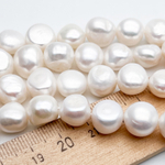 Жемчуг бусины, размер около 10,5-11,5 мм, цена за 8 шт (1/4 нити)