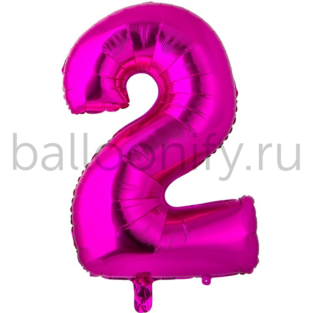 Шар ЦИФРА 2 Fuchsia 26" 66 см
