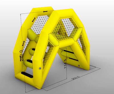 Надувная мини-лестница для бассейна из ПВХ, жёлтый, 2,6*1,4*2,4 м
