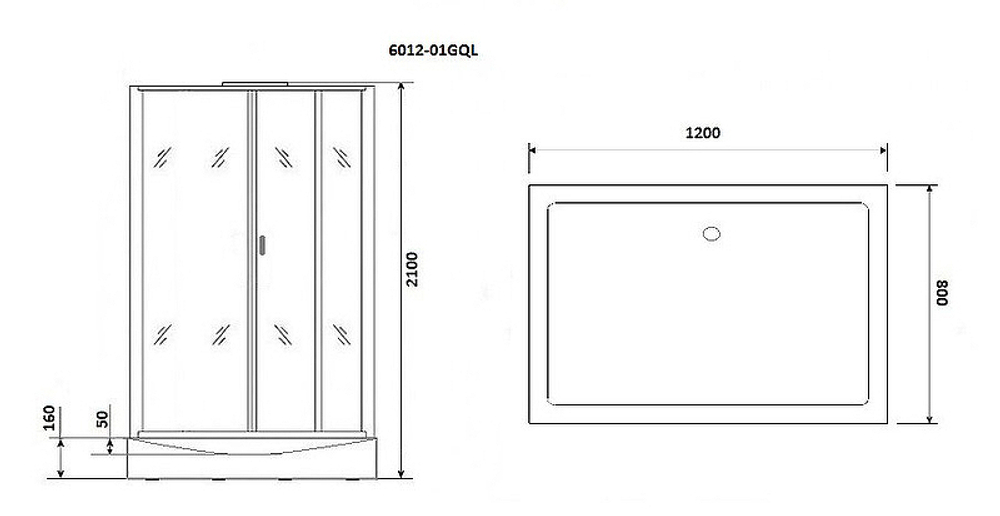 Душевая кабина Niagara Premium 120x80 NG-6012-01GQL с гидромассажем