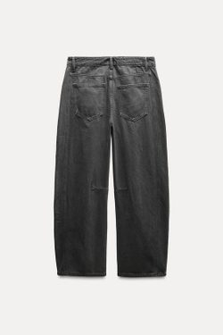 ZARA ДЖИНСЫ TRF RELAXED BALLOON СО СРЕДНЕЙ ПОСАДКОЙ, ТЕМНО-СЕРЫЙ