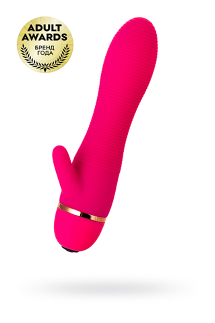 Вибратор с клиторальным стимулятором A-Toys by TOYFA Liby , силикон, розовый, 15 см