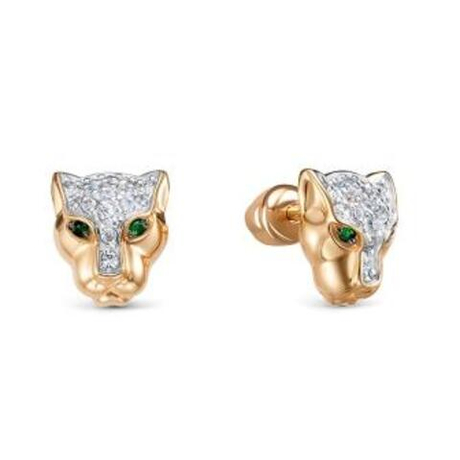 Серьги из золота с фианитами