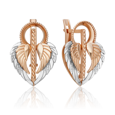 Серьги «Секрет любви» с английским замком из комбинированного золота 02-5316-00-000-1111