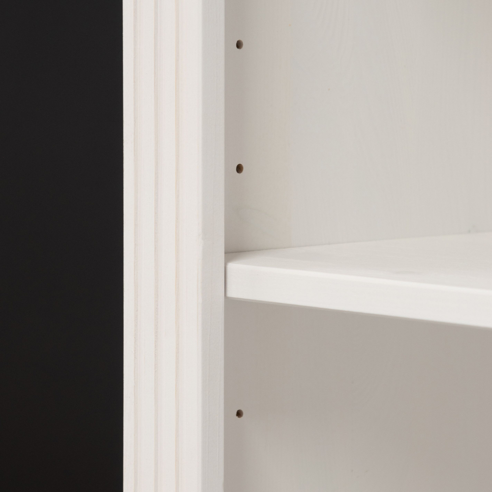 Книжный шкаф стеллаж белый с полками Харви из массива сосны