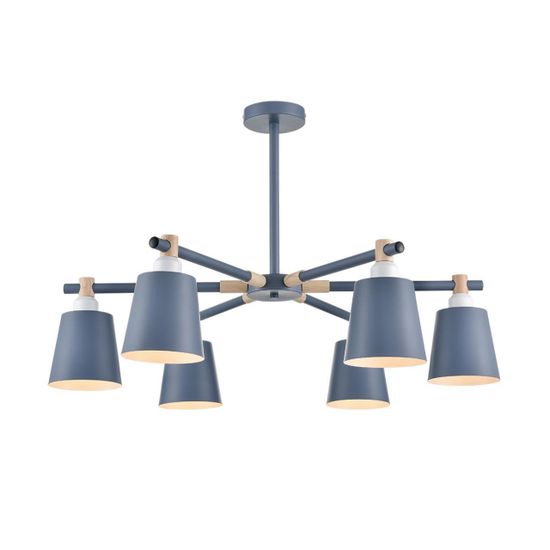 8098/6C MODERNI LN25 271 синий/синий металл, дерево/металл Люстра потолочная Е27 6*60W 220V ROSALINA