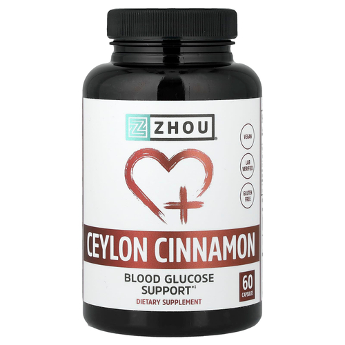 Zhou Nutrition, Цейлонская корица, 60 капсул